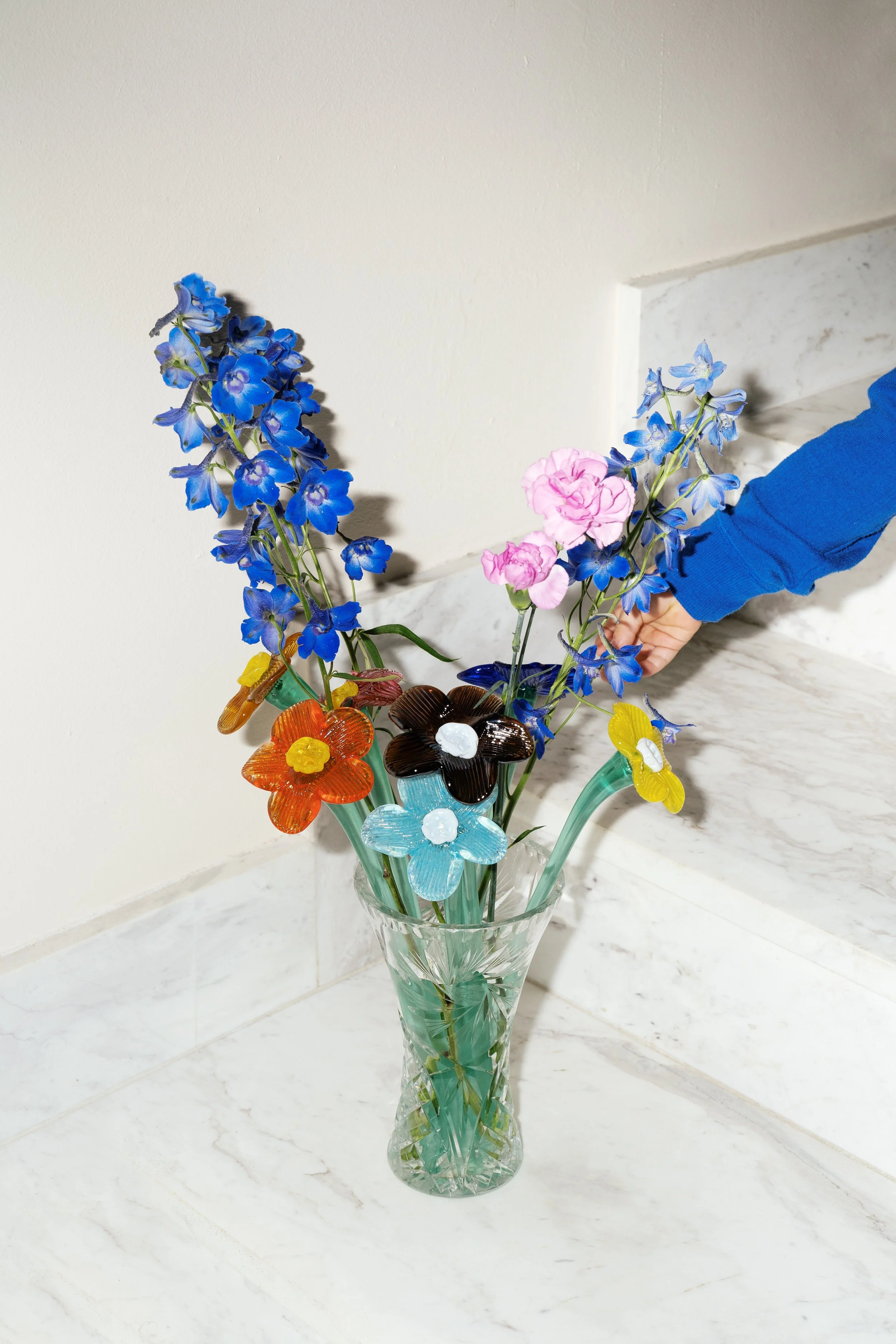 Mouthblown crystal glass flower - large — Lucie Claudia Podrabska